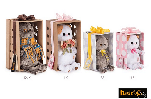 猫のぬいぐるみ　BUDIBASA  リリ24cm とリリベイビー　箱付き　お洒落 mofoo ～モフー～お洒落 猫生活マガジン～