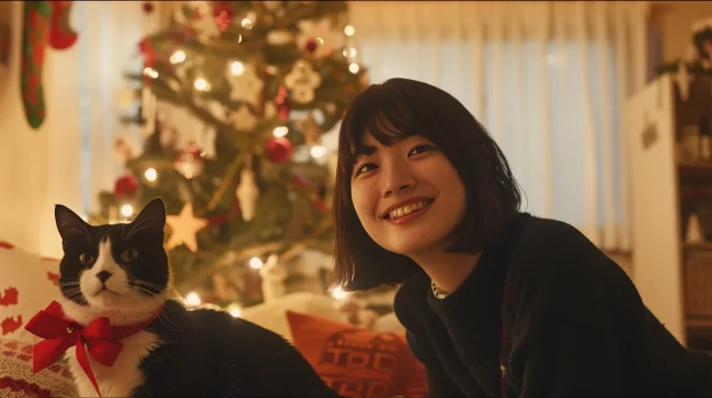 写真映えする撮影テク&猫のクリスマスコスプレ