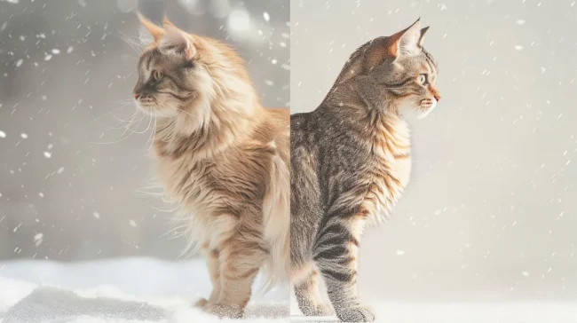 猫には季節に応じて「冬毛」と「夏毛」が生え変わる