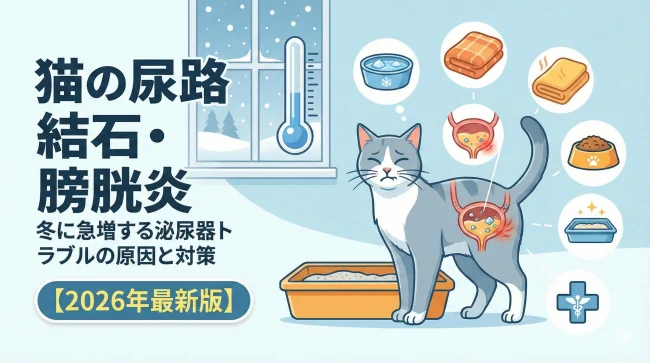 猫の尿路結石・膀胱炎｜冬に急増する泌尿器トラブルの原因と対策【2026年最新版】
