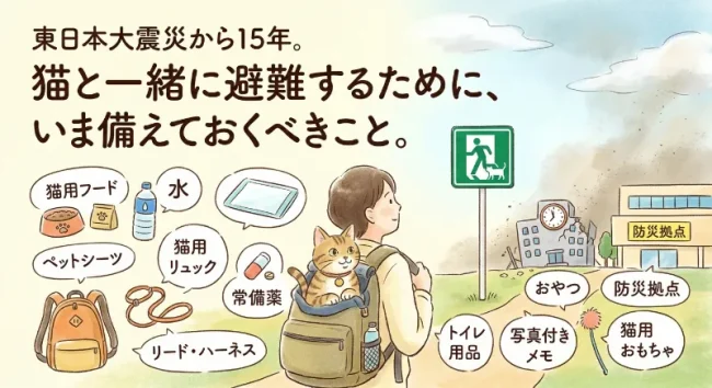 東日本大震災から15年。猫と一緒に避難するために、いま備えておくべきこと。