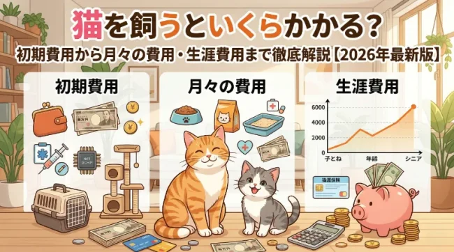 猫を飼うといくらかかる?初期費用から月々の費用・生涯費用まで徹底解説【2026年最新版】